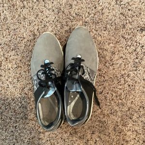 Suede Silver Snakeskin Sneakers